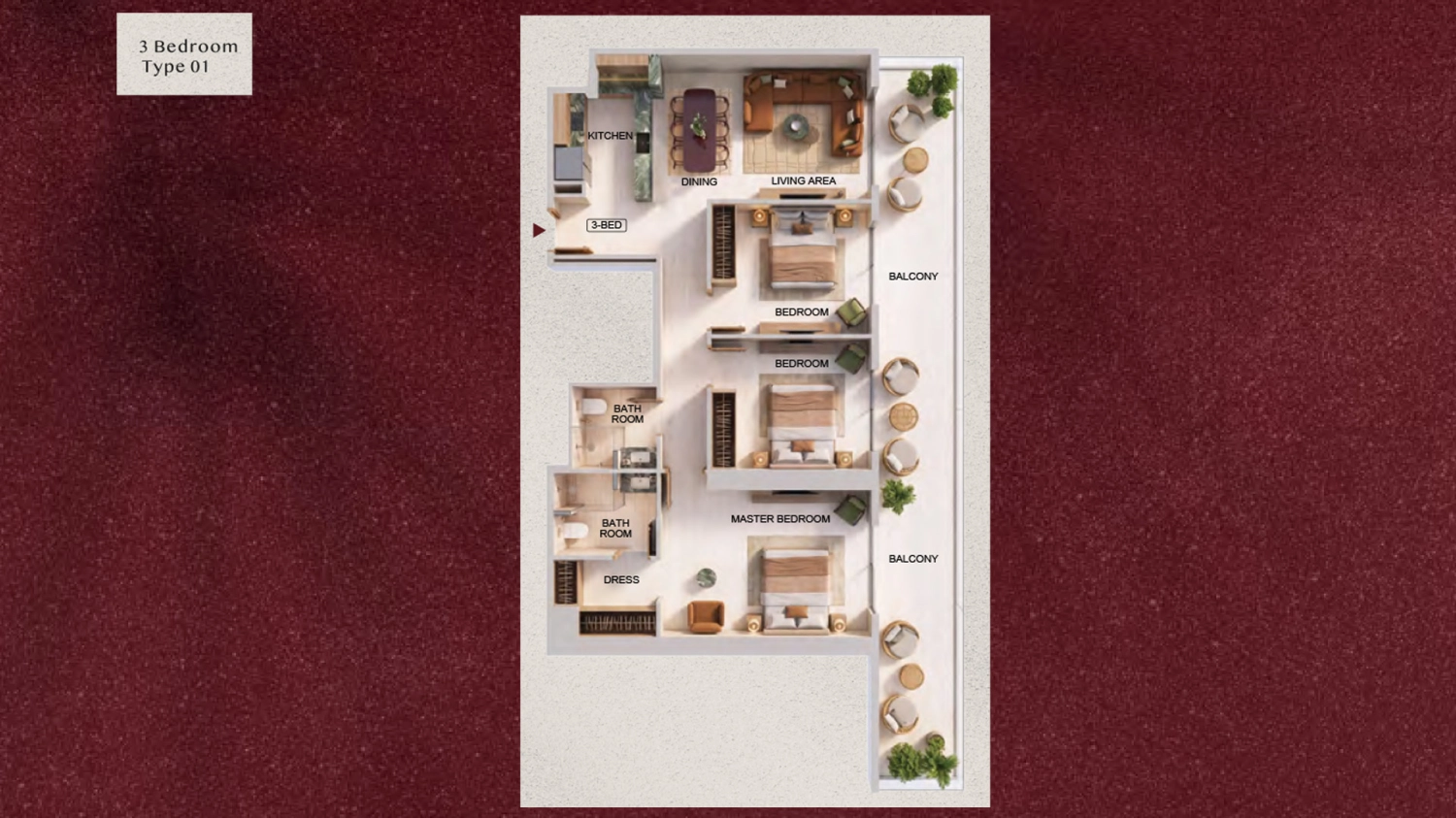  3 BR - Type A